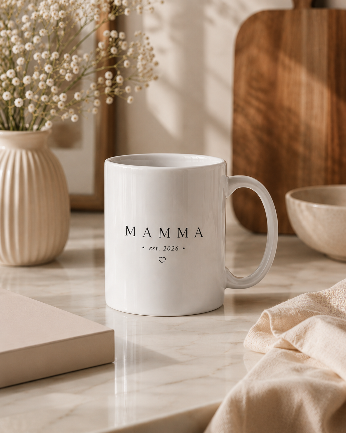 MAMMA keramikas krūze lieliska dāvana mammai, topošajai māmiņai